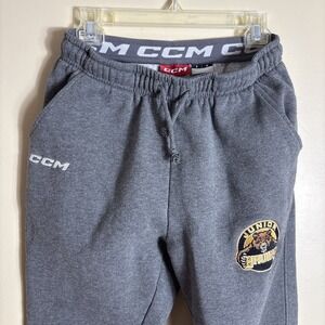CCM Men's Small Gray Sweatpants Junior Bruins Logo